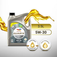 TotalEnergies Quartz 8000 NFC 5W-30 ACEA A5/B5, API SL/CF Fully Synthetic | Engine Oil for Cars (3.5L)